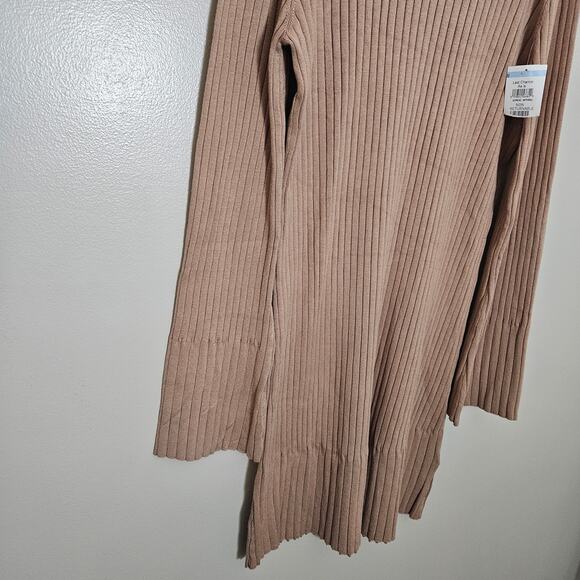 NWT Halogen Mock Neck Ribbed Long Sleeve Sweater Dress XL in Camel - Picture 6 of 13